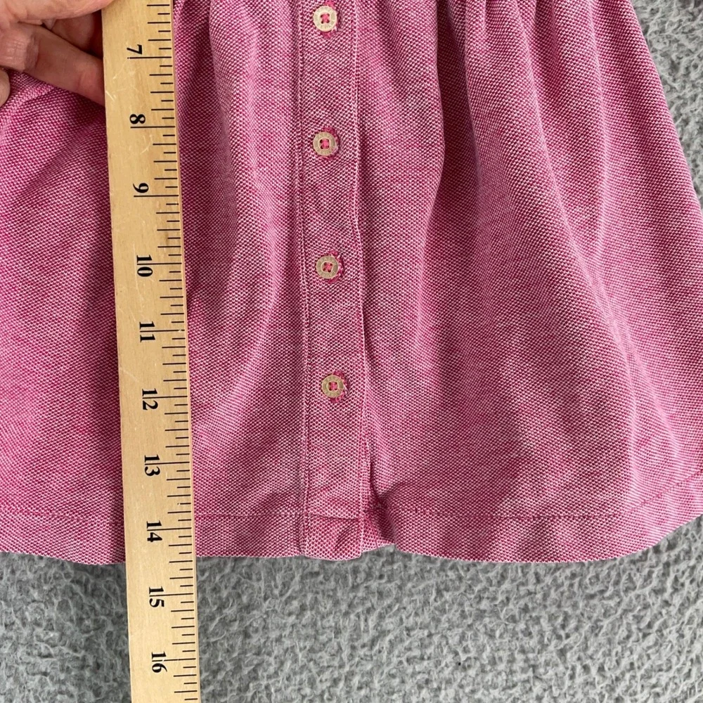 Ralph Lauren Polo Dress Kids 9M Pink Long Sleeve Button Front Pique RF621249